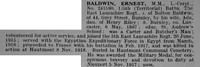 Baldwin E L Cpl MM 241590 5th East Lancs Regiment Obit