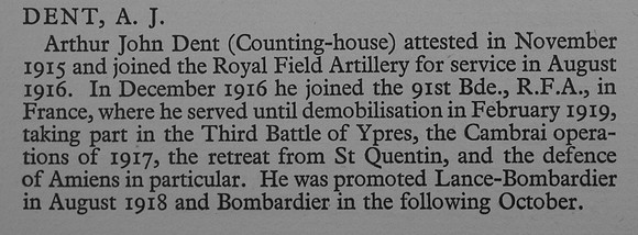 Dent A J Bmdr 54479 Royal Field Artillery War Record Of Cambridge University Press 1914-1919