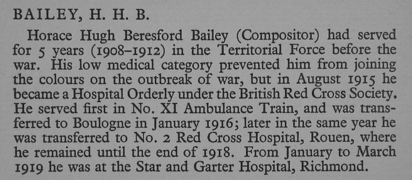 Bailey H H B Hospital Orderly British Red Cross War Record Of Cambridge University Press
