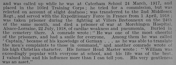 Banister W H Pte 2nd Middlesex Regiment Obit Part 2