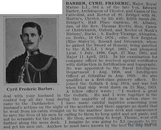 Barber C F Major  Royal Marine Light Infantry Obit Part 1