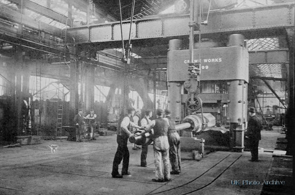 Forging An Axle Under A 2000 Ton Press Crewe Locomotive Works 1910