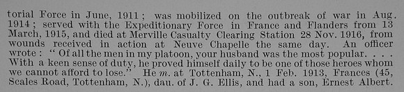 Barratt A E Pte 7th Middlesex Regiment Obit Part 2