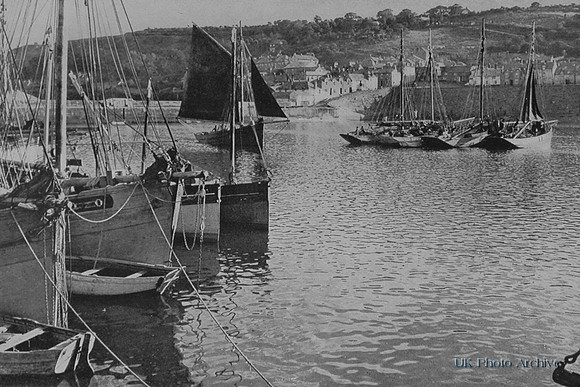 French Fishing Boats In Newlyn Harbour Cornwall 1930s