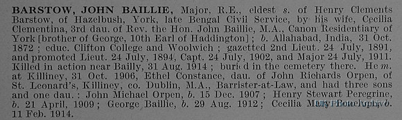 Barstow J B Major Royal Engineers Obit