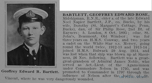 Bartlett G E R Midshipman Royal Navy Obit