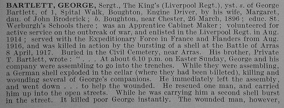 Bartlett G Sergt Kings Liverpool Regiment Obit Part 1