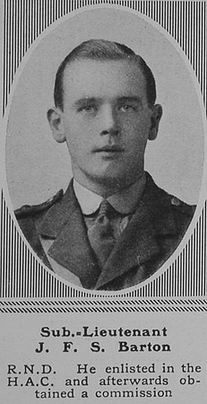 Barton J F S Sub Lt Royal Naval Division The Sphere 25th May 1918
