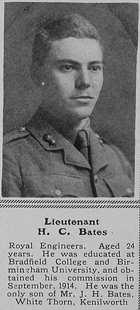 Bates H C Lt Royal Engineers The Sphere 2nd Oct 1915