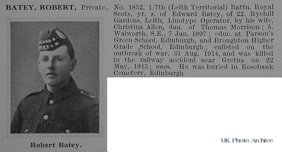 Batey R Pte 1852 7th Royal Scots Obit