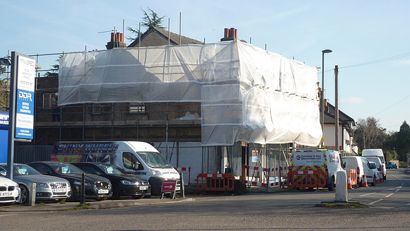 Demolishing The Shops In Woodfield Lane Feb 2019