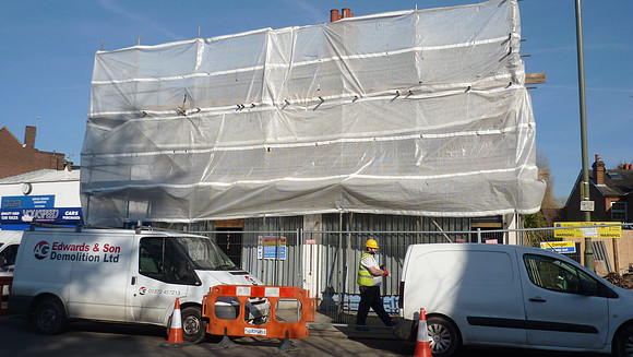 Demolishing The Shops At The Corner Of Woodfield Lane Ashtead Feb 2019