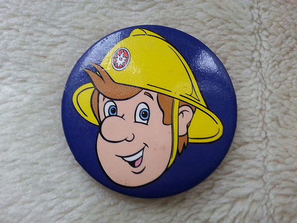 Vintage Fireman Sam Pin Badge 1990s