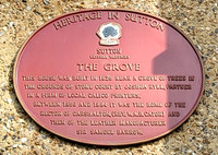 Plaque At The Grove Carshalton