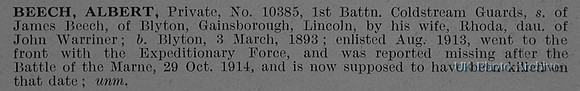 Beech A Pte 10385 1st Coldstream Guards Obit