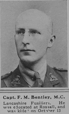 Bentley F M Captain 5th Lancashire Fusiliers The Sphere 23rd Nov 1918