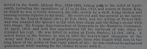 Bentley G W Major 4th Middlesex Regiment Obit Part 2