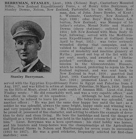 Berryman S Lt New Zealand Expeditionary Force Obit