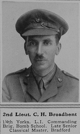 Broadbent C H 2nd Lt 4th Kings Own Yorksshire Light Infantry The Sphere 8th Apr 1916