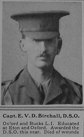 Birchall E V D Captain DSO Bucks Btn Oxford And Bucks Light Infantry The Sphere 28th Oct 1916