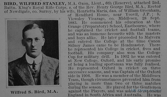Bird W S Lt 6th Attd 2nd Kings Royal Rifle Corps Obit Part 1
