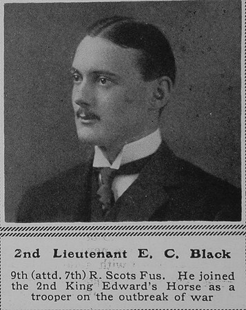 Black E C 2nd Lt 9th Royal Scots Fusiliers The Sphere 1st Jan 1916