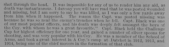 Black F H Captain 4th Attd 1st Royal Warwickshire Regiment Obit Part 2