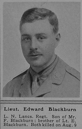 Blackburn Edward Lt 5th The Loyal North Lancashire Regiment The Sphere 14th Oct 1916