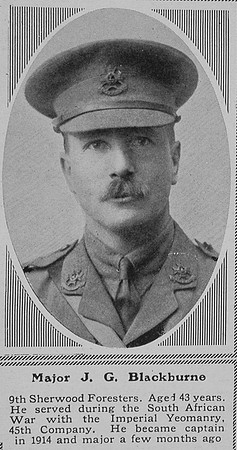 Blackburne J G Major 9th Notts And Derby Regiment The Sphere 2nd Oct 1915
