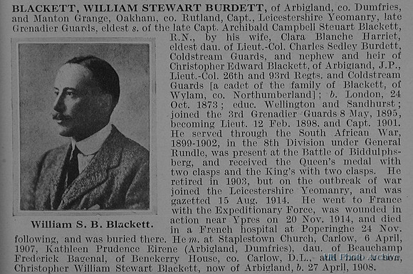 Blackett W S B Captain Grenadier Guards Attd Leicestershire Yeomanry Obit Part 1