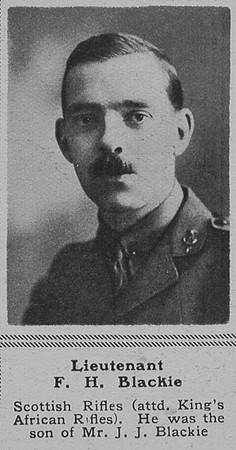 Blackie F H 9th Cameronians The Sphere 22nd June 1918
