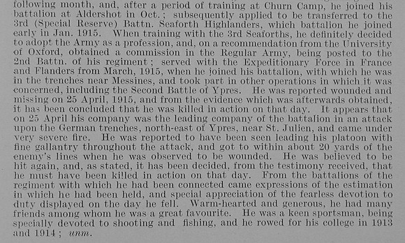 Boyd W N L Lt 2nd Seaforth Highlanders Obit Part 2