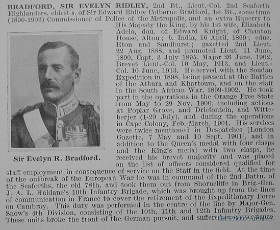 Bradford E R Lt Col Sir 2nd Seaforth Highlanders Obituary Part 1