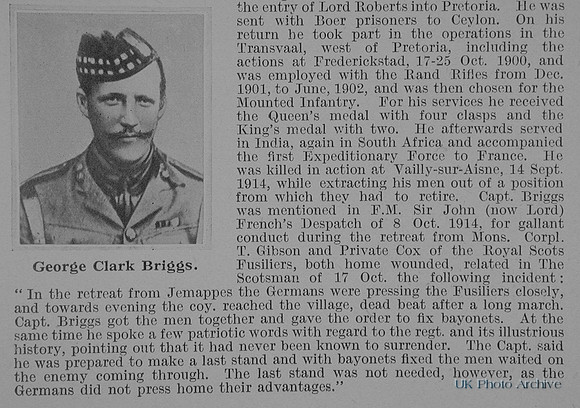 Briggs G C Captain 1st Royal Scots Fusiliers Obit Part 2