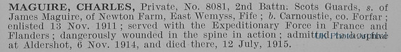 Maguire C Pte 8081 2nd Scots Guards Obit