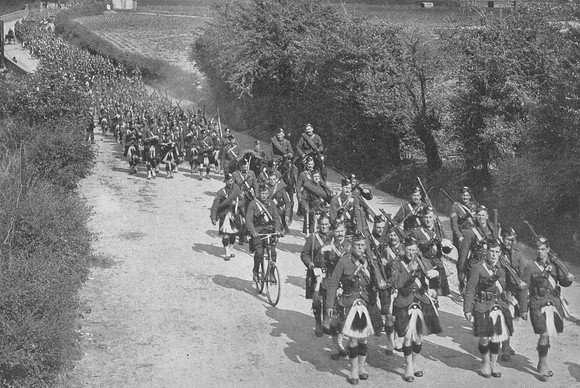 The Gordon Highlanders On The March 1914