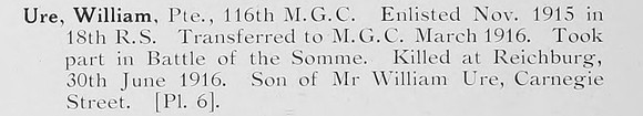Ure W Pte Machine Gun Corps Photo Available Plate 6