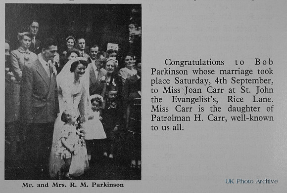 Wedding Of Bob Parkinson And Joan Carr