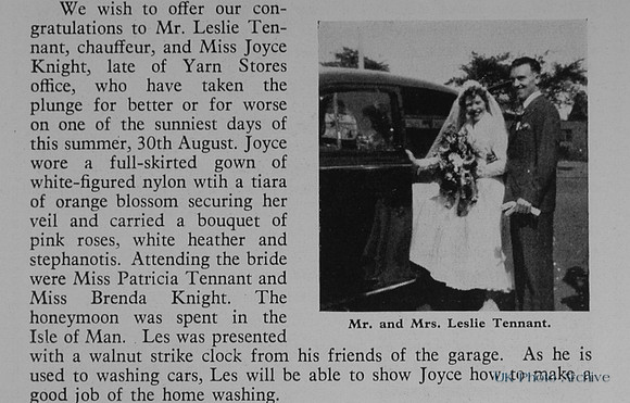 Wedding Of Leslie Tennant And Joyce Knight