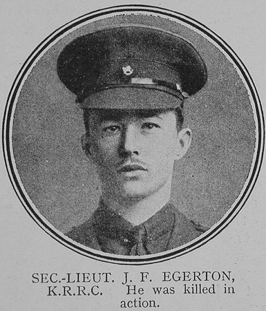Egerton J F 2nd Lt 8th King's Royal Rifle Corps The Great War Vol 8