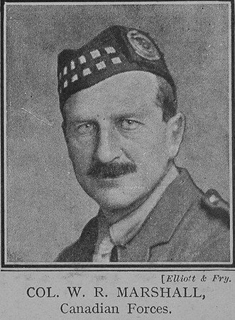 Marshall W R Lt Col DSO 15th Canadian Infantry The Great War Vol 8