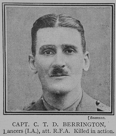 Berrington C T D Captain Indian Army Attd RFA The Great War Vol 8