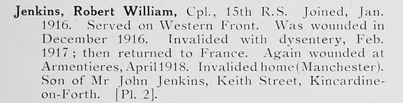 Jenkins R W Cpl 15th Royal Scots Photo Available Plate 2