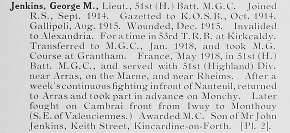 Jenkins G M Lt Machine Gun Corps Photo Available Plate 2