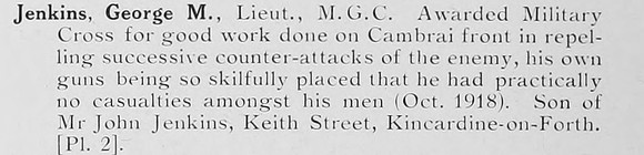 Jenkins G M Lt MC Machine Gun Corps Photo Available Plate 2