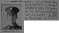 Vinton W W Pte 3176 2nd London Regiment (Royal Fusiliers) Obit De Ruvignys Roll Of Honour Vol 5
