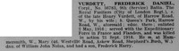 Vurdett F D Cpl 36783 9th Royal Fusiliers