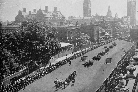 The Naval Field Battery In Whitehall 22nd Jun 1897