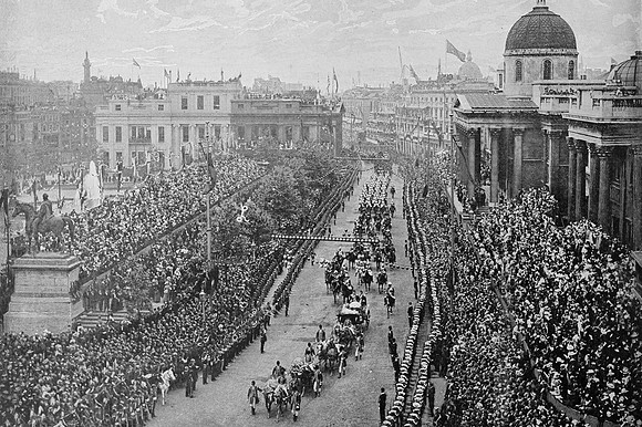 The Queens Carriage Passing The National Gallery 22nd Jun 1897