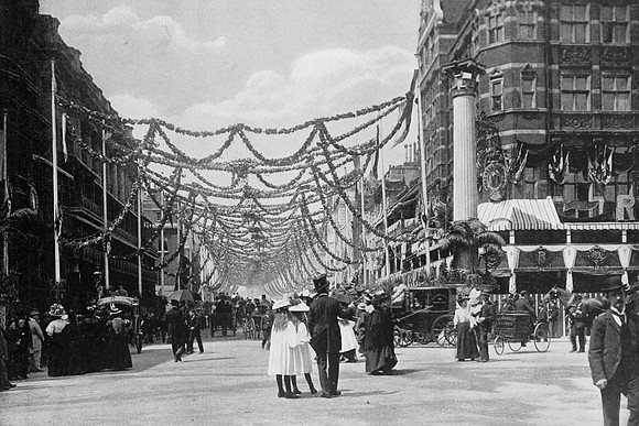 Decorations In St James Street Queens Jubilee 1897